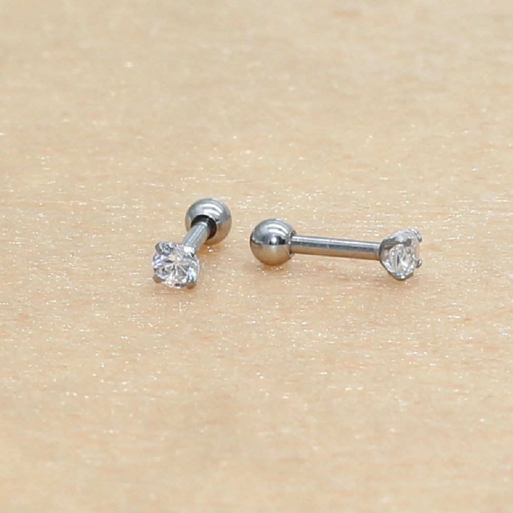 3mm Bunte Ohrstecker mit Schraubverschluss aus Edelstahl, klassisch goldfarben, AAA runder Zirkon – Detail 17