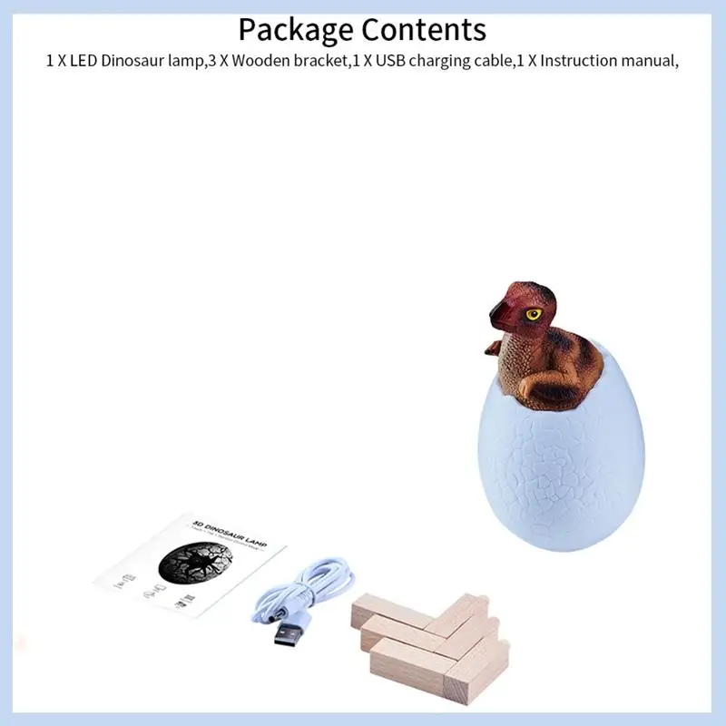 

MLGB-3D Night Light Oviraptor Egg Desk Lamp 3 Color Touch Cartoon Table Lamps Home Decor For Kid Birthday Gift Durable