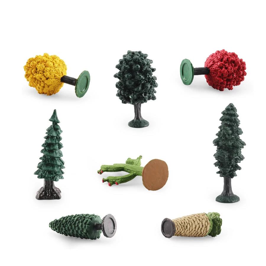 Realistic Miniature Model Palm Trees,Maples,Juniper,Elm,Sequoia,Pine PVC Figurines Home Decor Garden Landscape Scenery Gifts