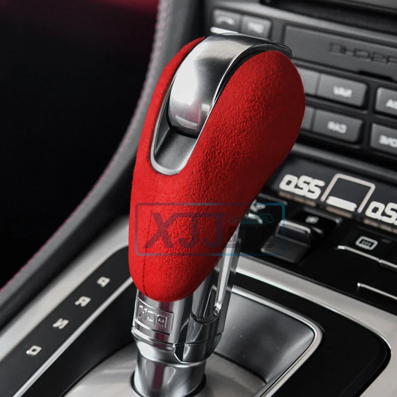 

Car Gear Shift Knob ABS Cover For Porsche Macan Panamera Boxter 719 911 Made of Alcantara Suede Interior Trim Parts