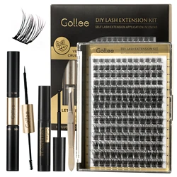 Gollee Nieuwe 168Pcs Mix Cluster Wimpers Kit 8Ml 2 In 1 Binding En Seal Cluster Lash Bond Remover Wimper Clusters Zelfklevend Thuisgebruik