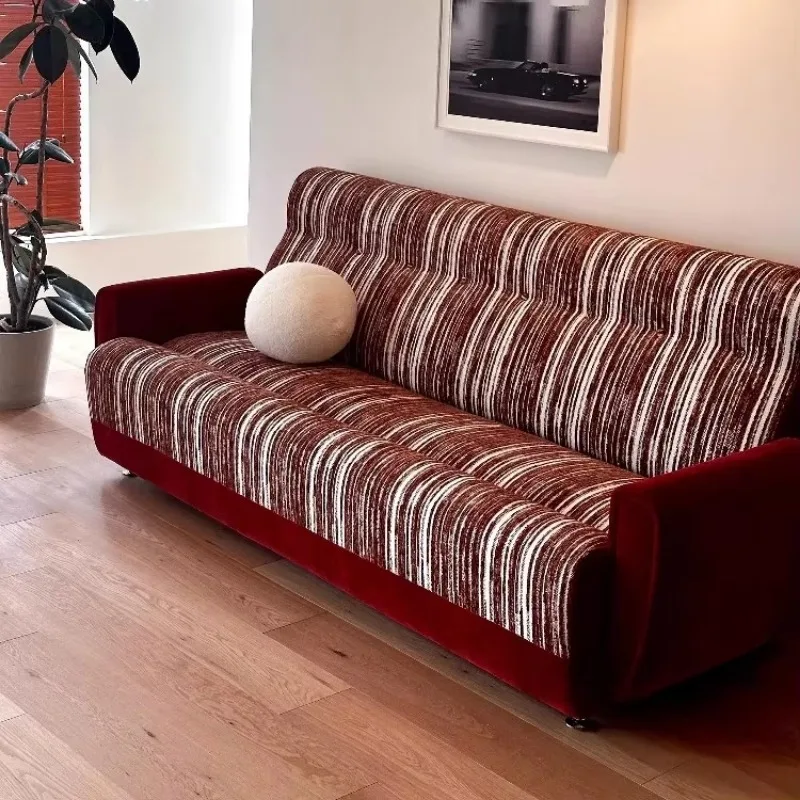 Sofa retro style striped sofa living room straight sofa