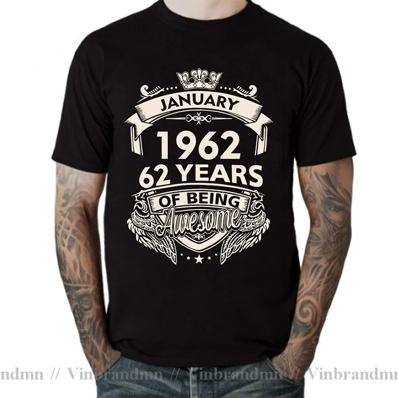 Awesome Born In 1962 November September October December January Febuary March April May June July August T Shirt Birthday Shirt