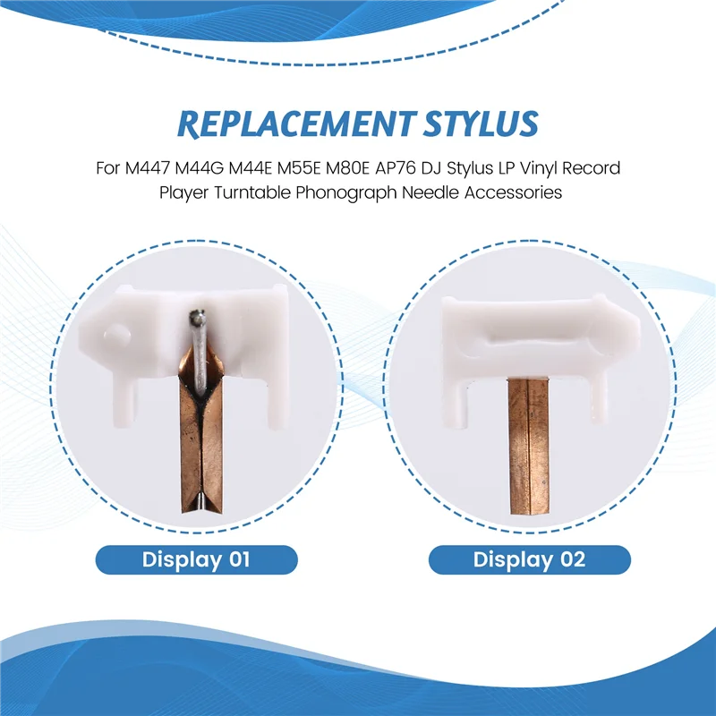 CLCU For Shure M447 M44G M44E M55E M80E AP76 DJ Stylus LP Vinyl Record Player Turntable Phonograph Needle Accessories