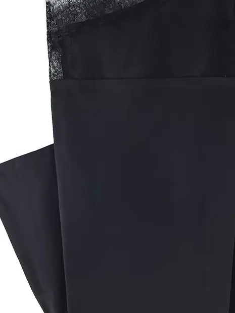 

HH Spring Woman Elegant Round Collar Short Sleeves Splice Lace Decoration Asymmetrical T-shirt Female Chic Casual Solid Tops