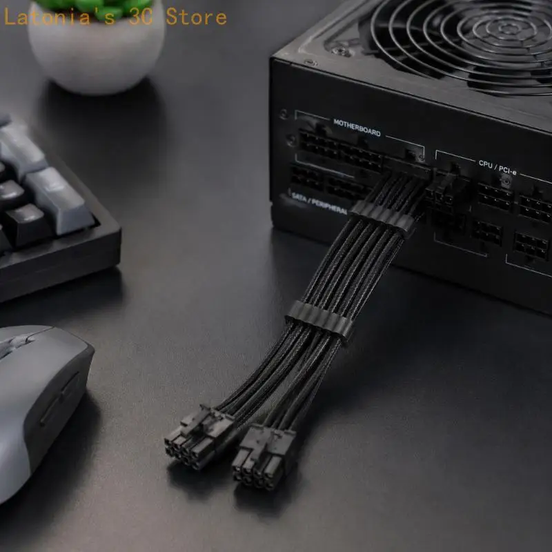 12VHPWR/8PIN External GPU Power Cable for EX Compatible Dock with a PVC Cover and Multiple Integrated Combs Along Its Cable