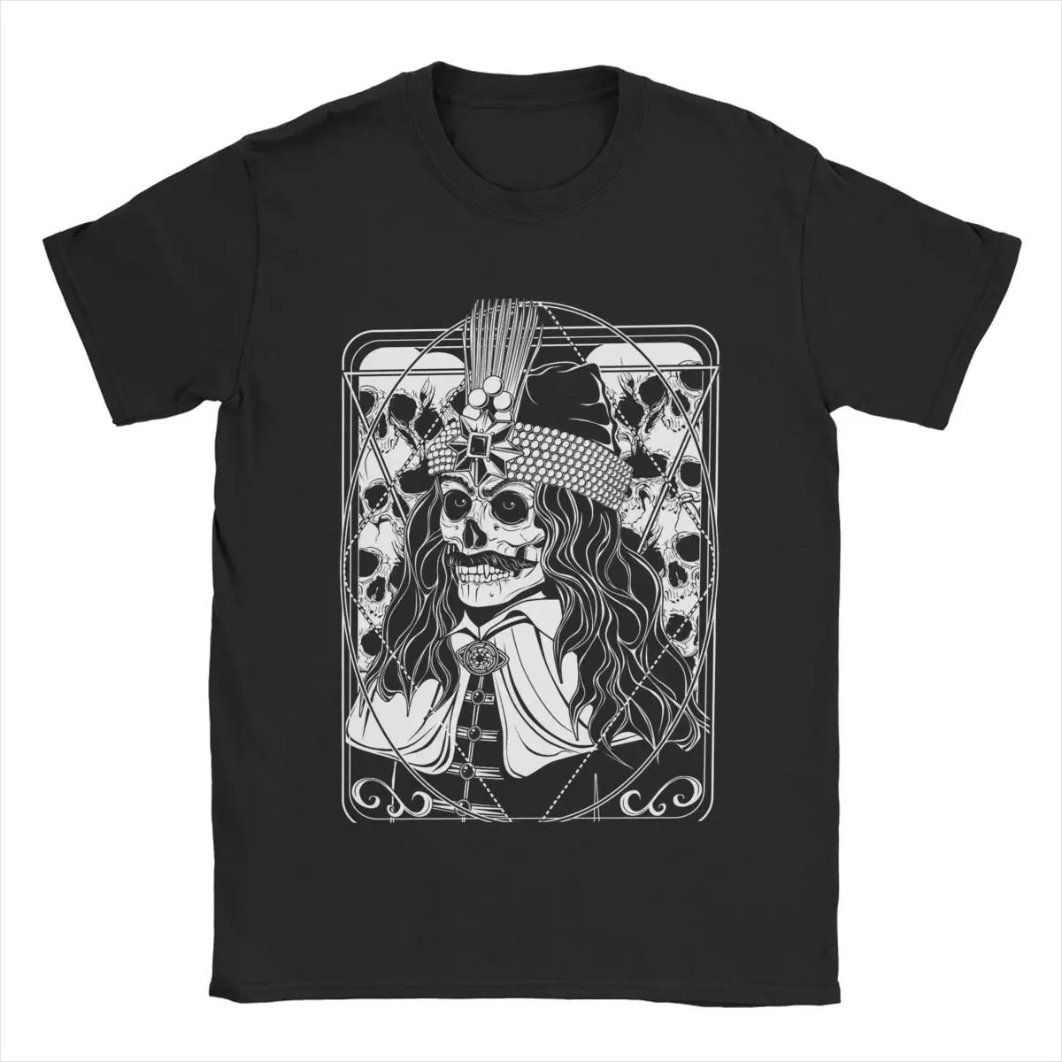 Men\'s T-Shirt Vlad Dracula A Skull Portrait Casual Pure Cotton Tee Shirt Short Sleeve T Shirts Crewneck Tops Graphic