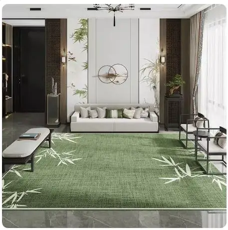 2024 Chinese Style Carpet Living Room Rectangular Sofa With Plant Bamboo Mat Tatami Non-Slip Rug