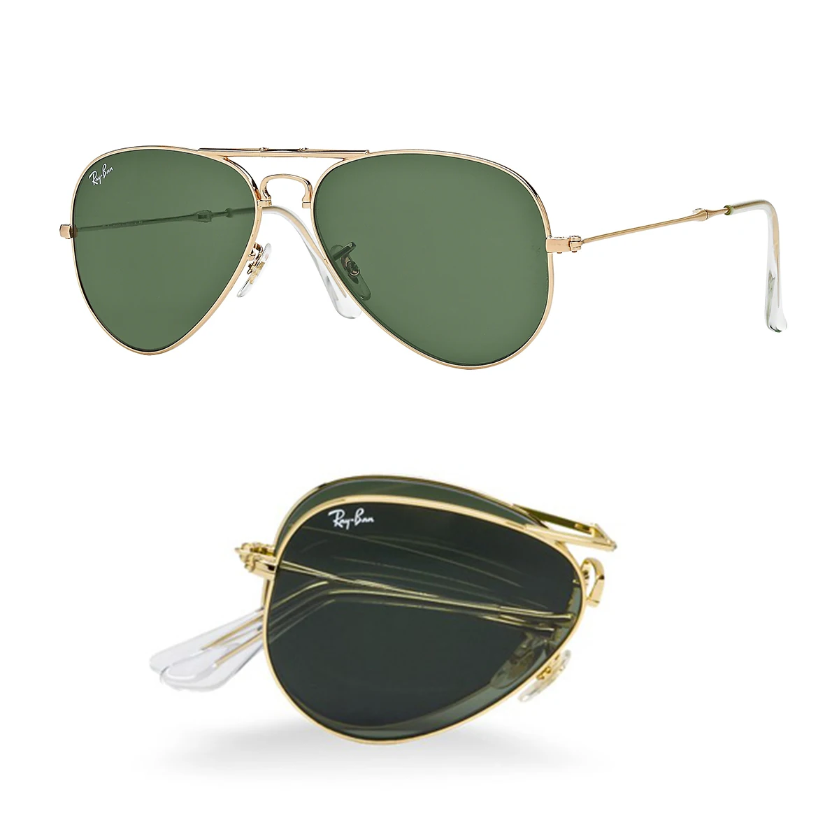 Óculos de sol polarizados Rayban originais RB3479 com lentes de vidro Aviator dobráveis ​​em caixa