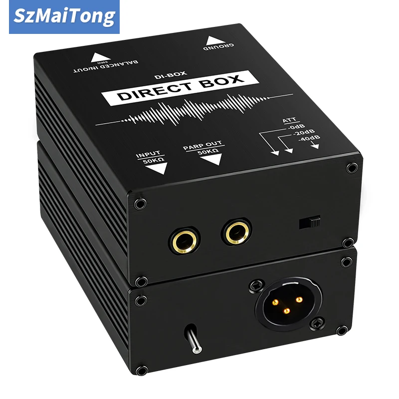 1CH Passive DI Unit Studio Grade XLR TRS Balanced Unbalanced Audio Converter for Home Studio Recording Setup