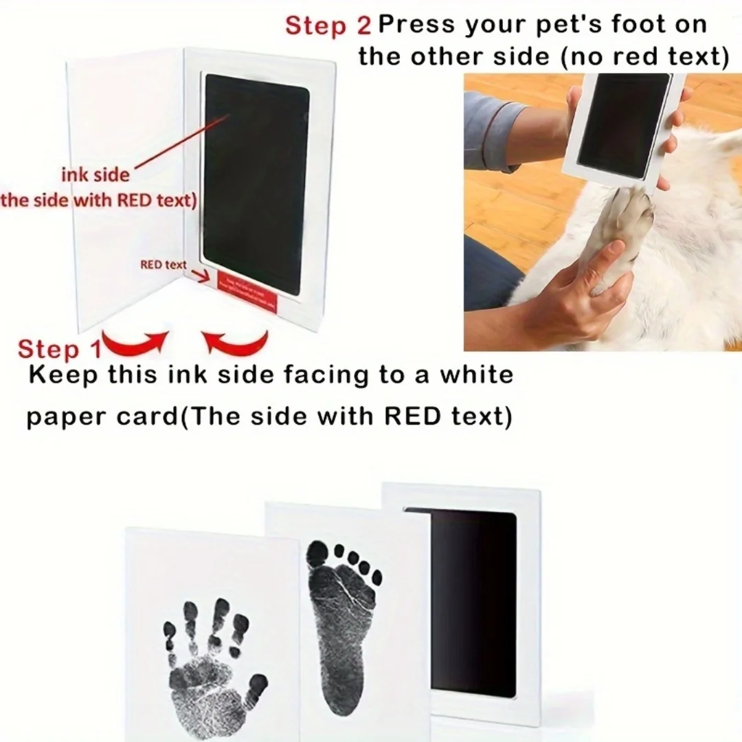 4Pack Pet Pawprint Ink Pad For Dogs & Cats, Pet Footprint Pad For Memorizing Memorial Supplies