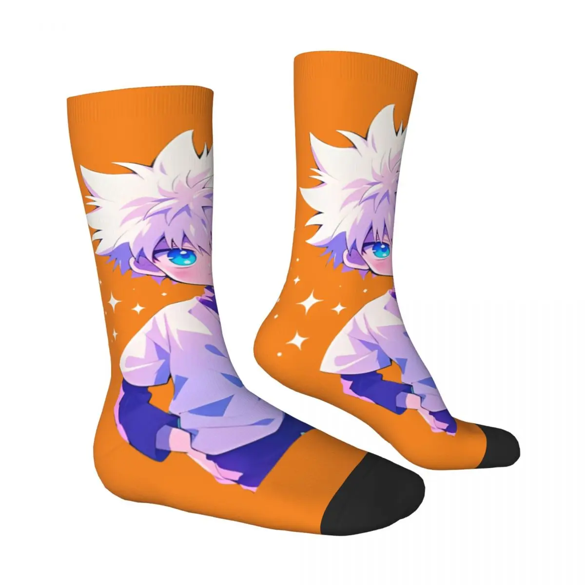 Killua The Assassin X-Hunters-X Stockings Printed Korean Socks Winter Non Slip Socks Women Men Skateboard Medium Soft Socks