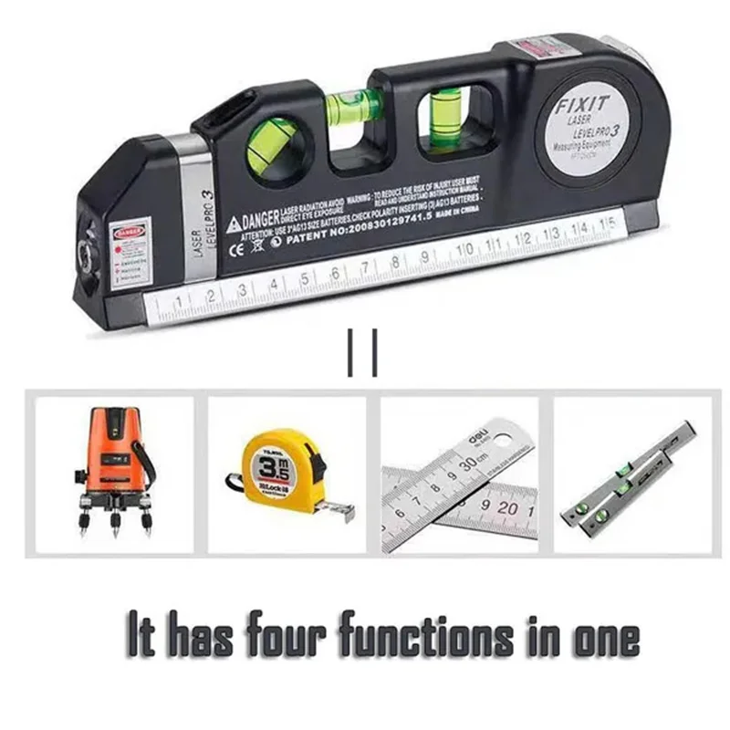 Multipurpose Laser Level Ruler Vertical Measure Tape Aligner Straight Line Infrared Laser Level Gauge Professional Accessories