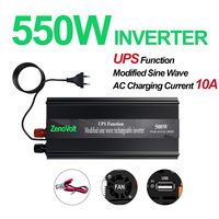 UPS Inverter Charger 550W 500W DC 12V to AC 220V 110V Converter Modified Sine Wave Power Inverter with Battery Charging for Home
