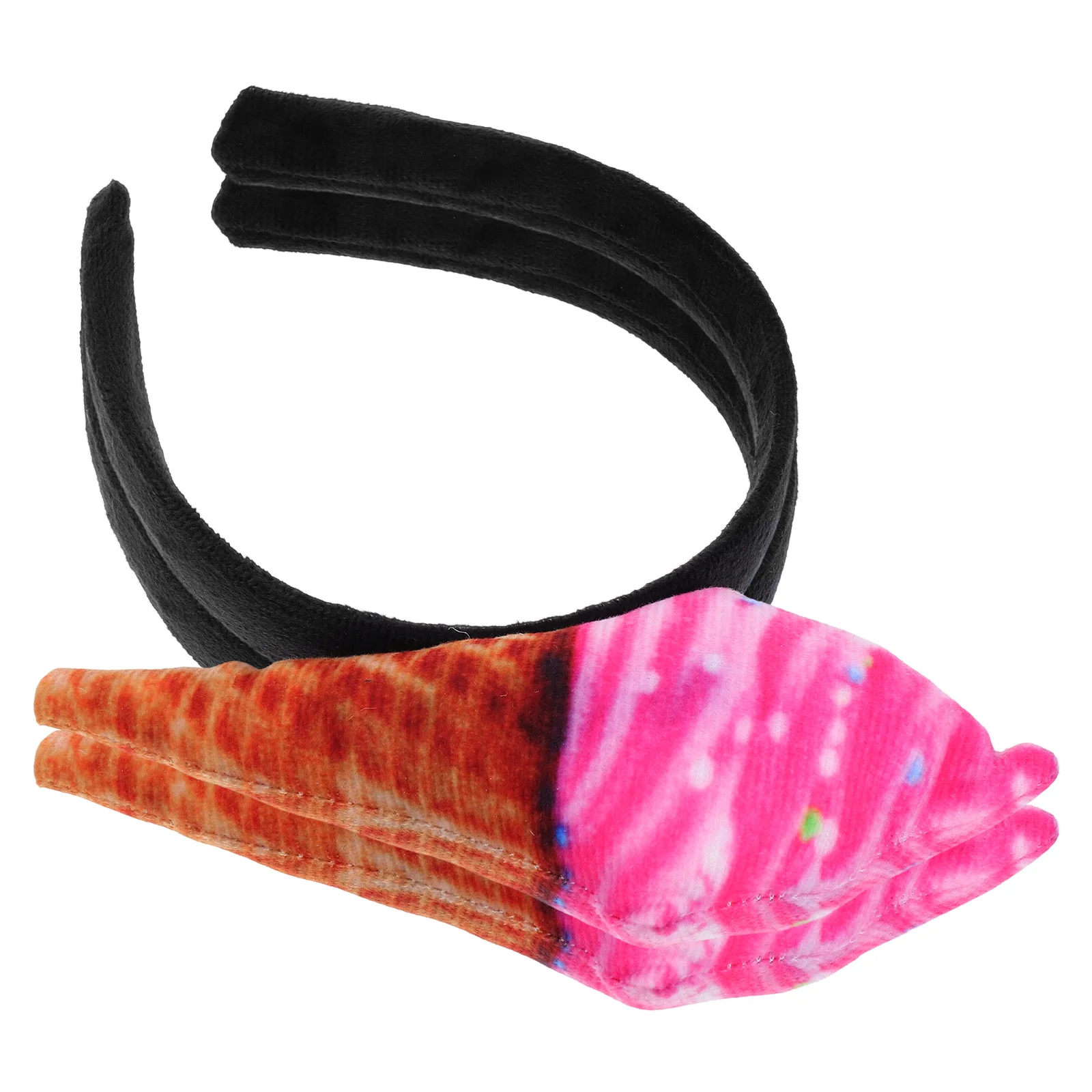 

2 Pcs Ice Cream Headband Decorations Appetizer Coneheads Costume Birthday Party Fabric Man Funny Hat