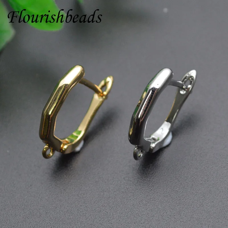 Nickle Free Anti-rust Gold Rhodium Color Plain Metal Earring Hooks for Jewelry Making Supplier 30pcs/lot