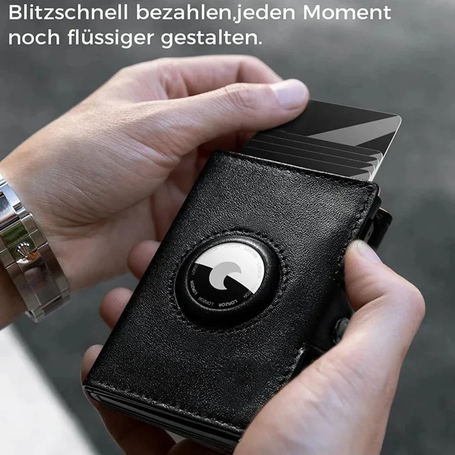 Men's RFID Blocking Wallet with Coin Pocket Airtag Wallet