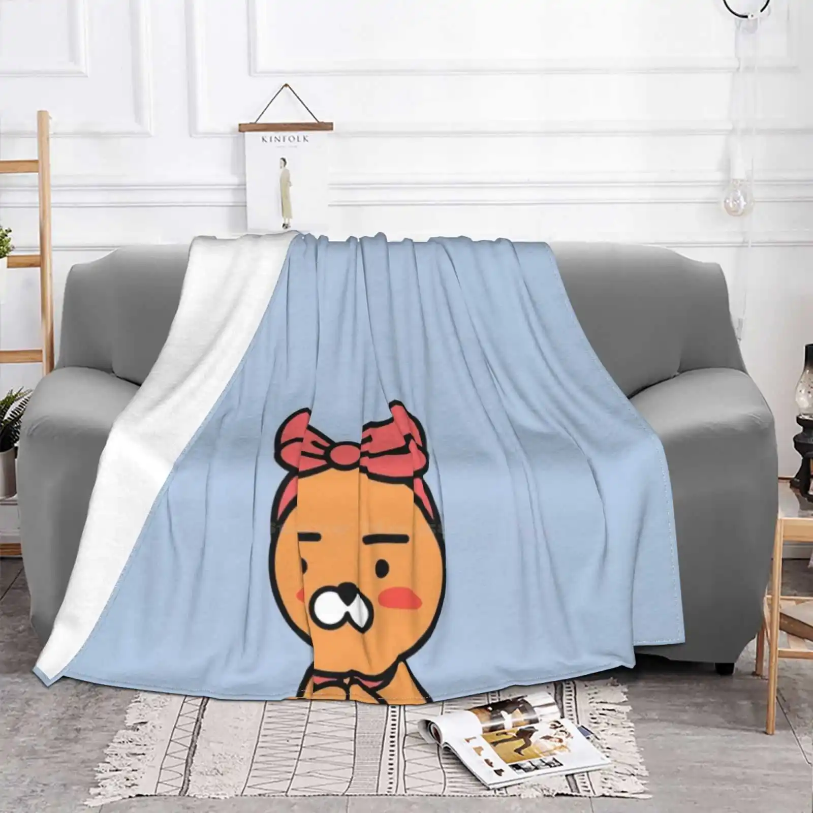 Ryan Kakao Shaggy Throw Soft Warm Blanket Sofa/Bed/Travel Love Gifts Kakao Ryan