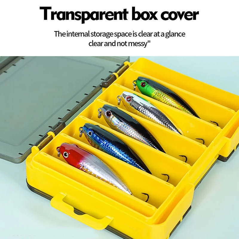 Versatile 7-Cell Double-Sided Fishing Tackle Box - Durable Easy Access Bait & Tool Organizer for All Your Fishing Adventures