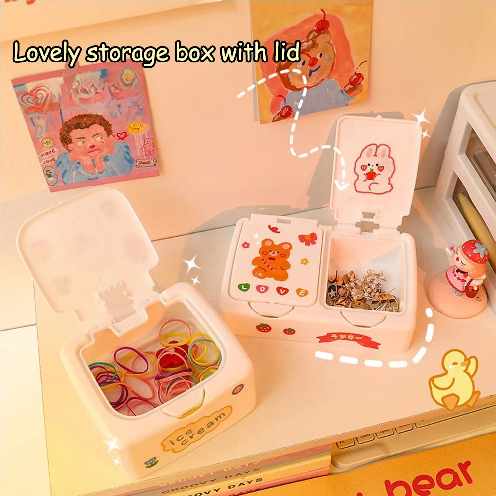 Mini Desktop Storage Box Storage Box Organiser Needle and Thread Button Jewellery Stationery Office Organiser Box with Lid