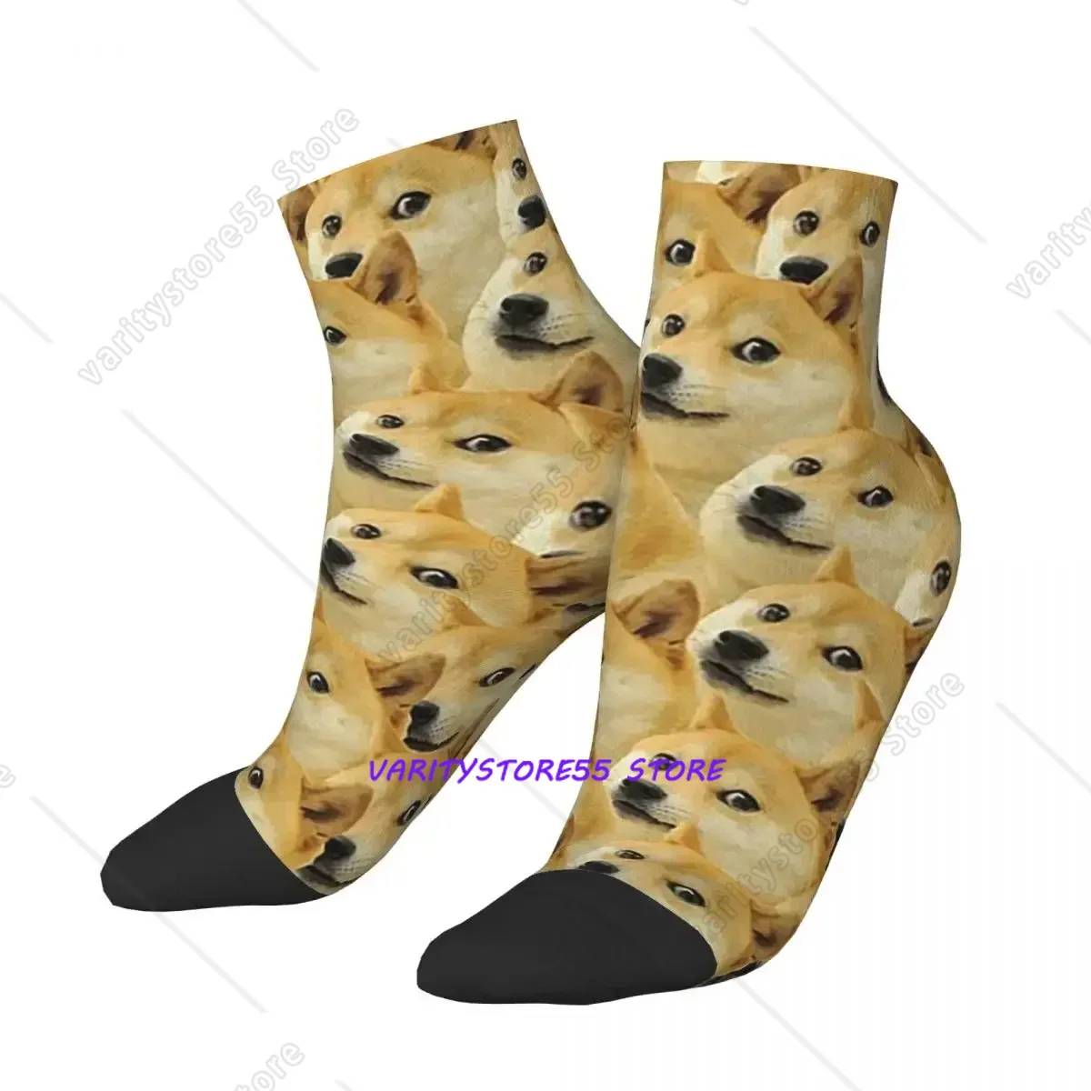 

Носки с рисунком Doge Wow Pattern Shiba Inu Doggo Dog Meme, впитывающие пот носки в стиле Харадзюку, всесезонные носки для мужчин и женщин