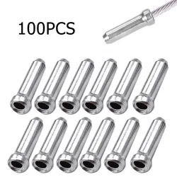 100Pcs Ferrules Bicycle Cable End Caps Alloy Brake Shifter Inner Cable Tips Crimps Bicycles Derailleur Shift Wire Ferrules Caps