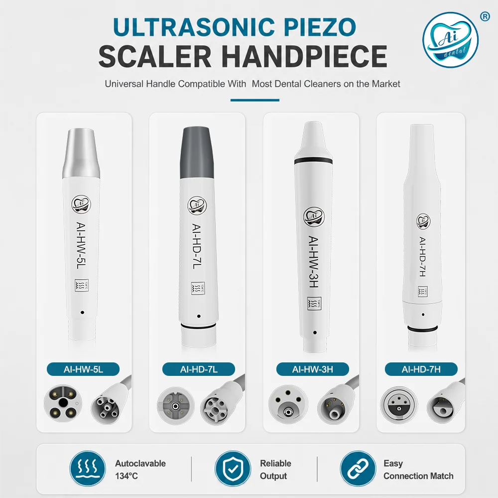 AI DENTAL New Ultrasonic Piezo Air Scaler Water Spray Handpiece Teeth Whitening Tool Handle  7 Kinds Coupler Choose Without Tips