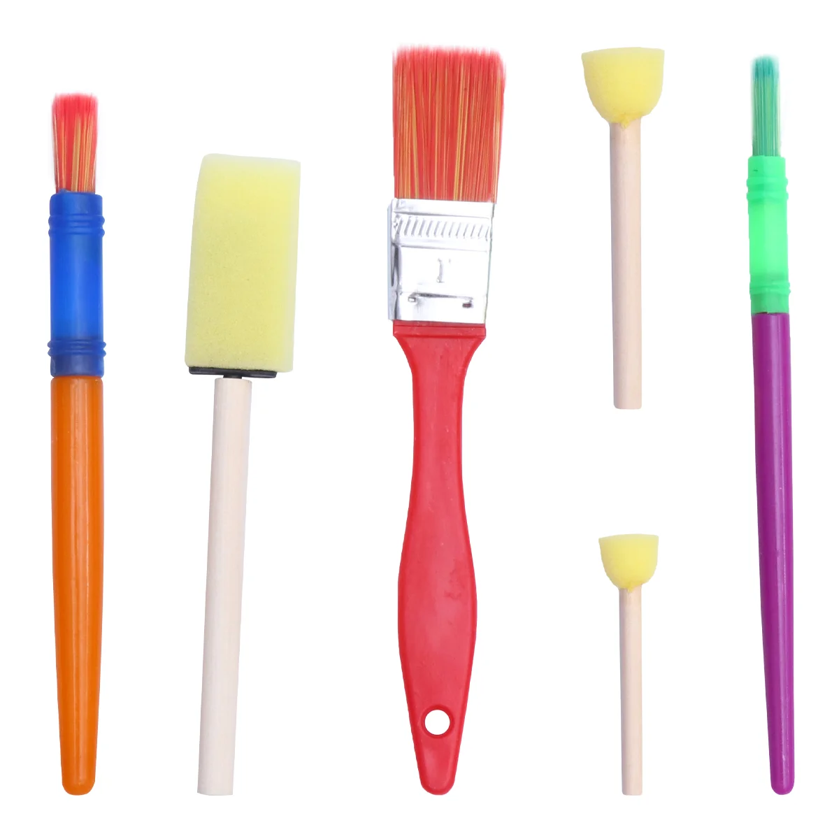 

16 Pcs Paint Brushes for Kids Paintbrushes Early DIY Learning Nylon Painting Graffiti Set Wooden Bamboo Kit Child