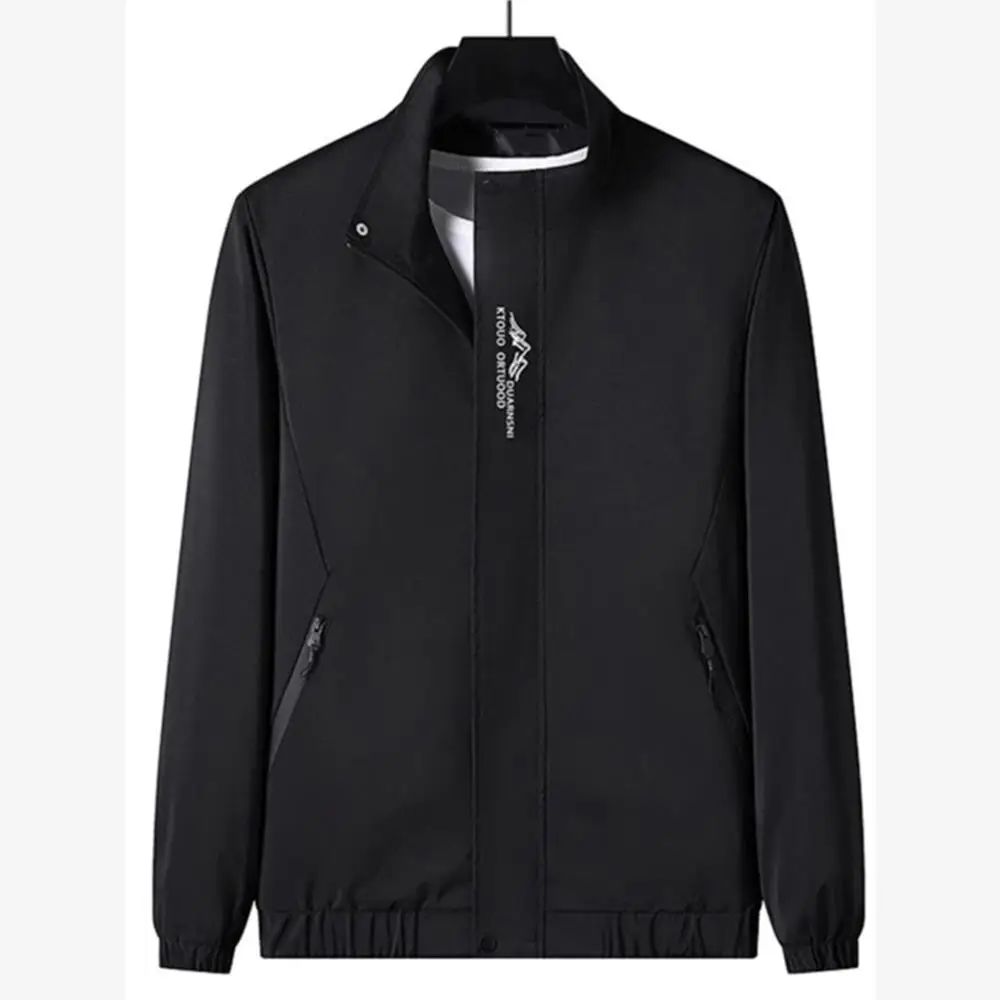 

Men's Casual Oversized Jaet Spring Autumn Trendy Adstrative Sle plus Size Coat Windproof Polyester Fabric Long Sve