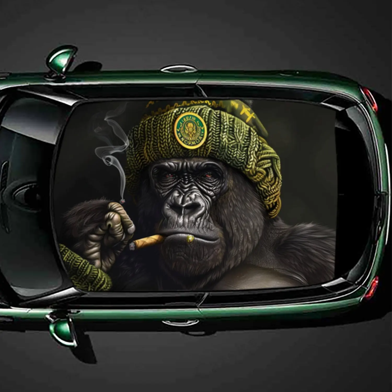 

Trendy Ape Cool Style PVC Car Roof Sticker, Self-Adhesive Waterproof Car vinyl Decal, Car Decoration Protection Stickers, Easy I