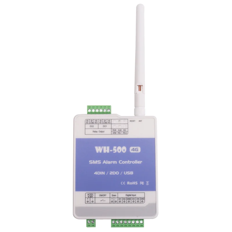 N01R-WH-500-EU GSM 4G Gate Door Opener Relay Switch Remote Controller With Remote Wireless Alarm& APP Control