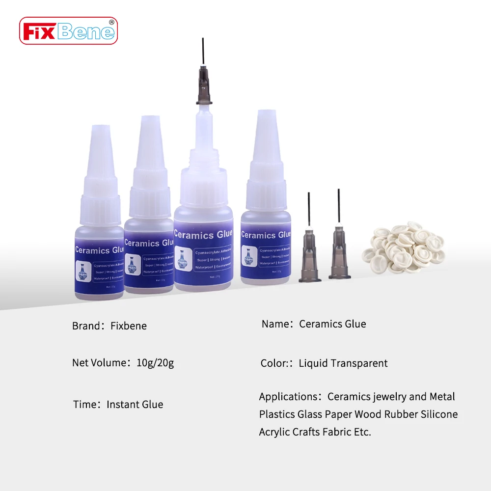 Instant Ceramic Super Glue Professional Clear Strong Liquid Adhesive Bond Glass Rhinestone Metal Wood Craft Cyanoacrylate Rubber