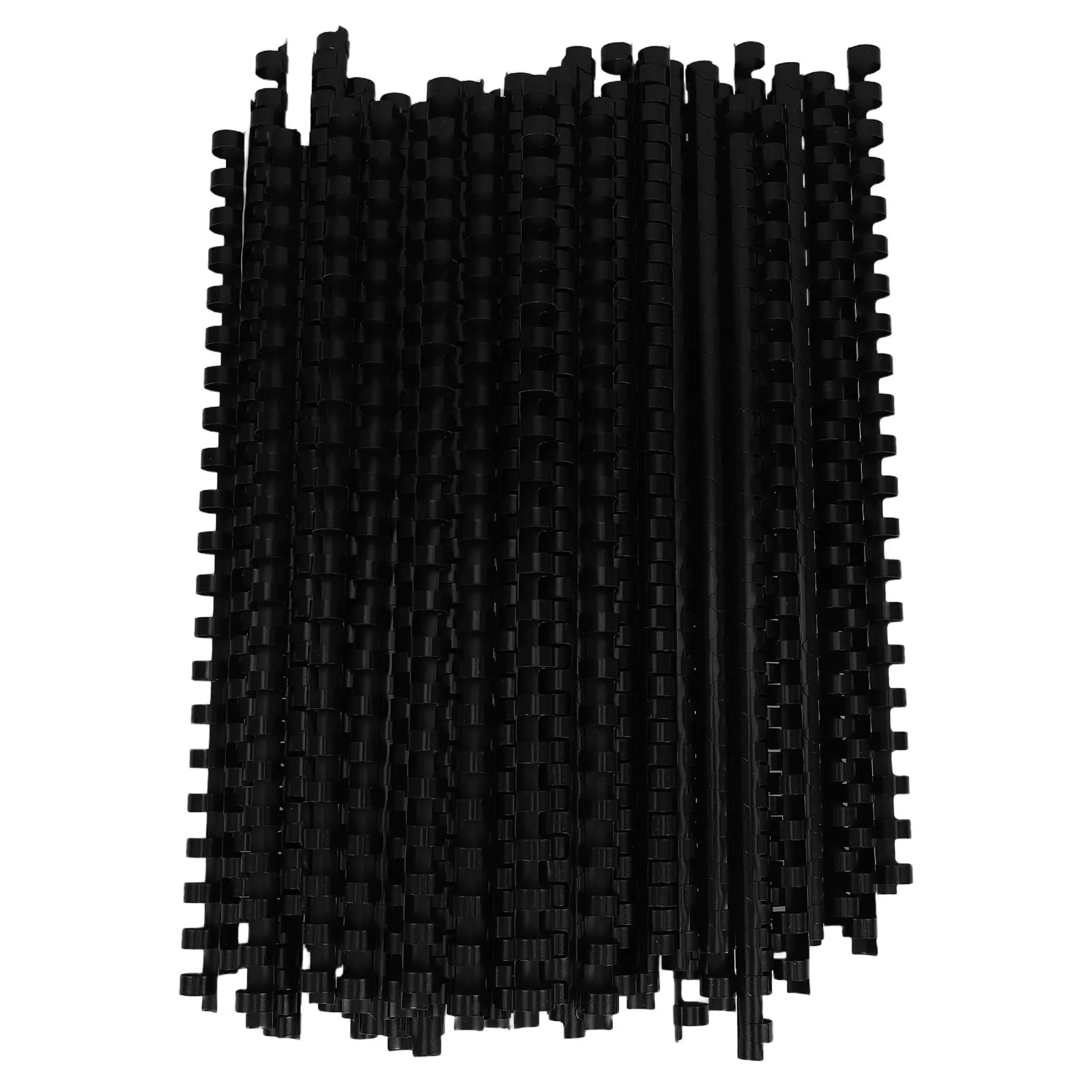 100Pcs Comb Binding Spines Black 0.39 Inch Diameter 21 Rings Plastic Coils for A4 Document Binding Notebook Making Craft
