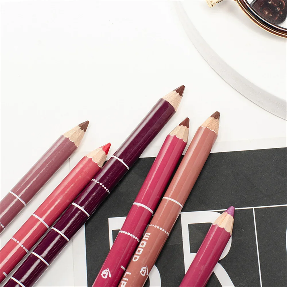 28-Colors Wood Lip Liner Waterproof Lady Charming Lip Liner Professional Soft Pencil Makeup Women's Long Lasting Cosmetic Tool