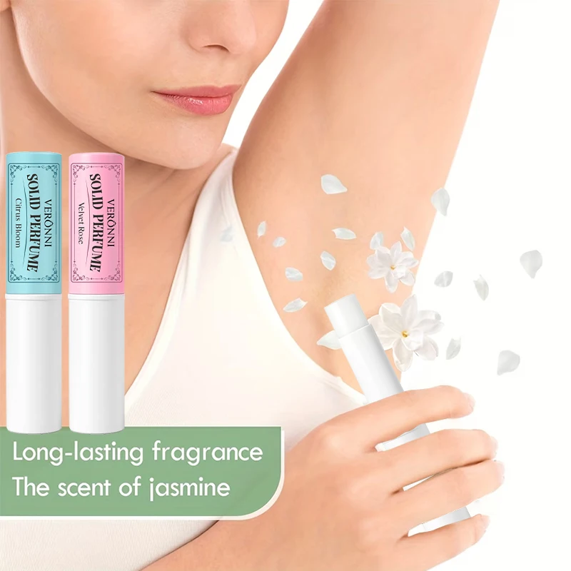 2pcs Solid Perfume Stick,Long Lasting Fragrance Portable Balm Deodorant Fresh Scent Body Perfume for Women Daily Cosmetic