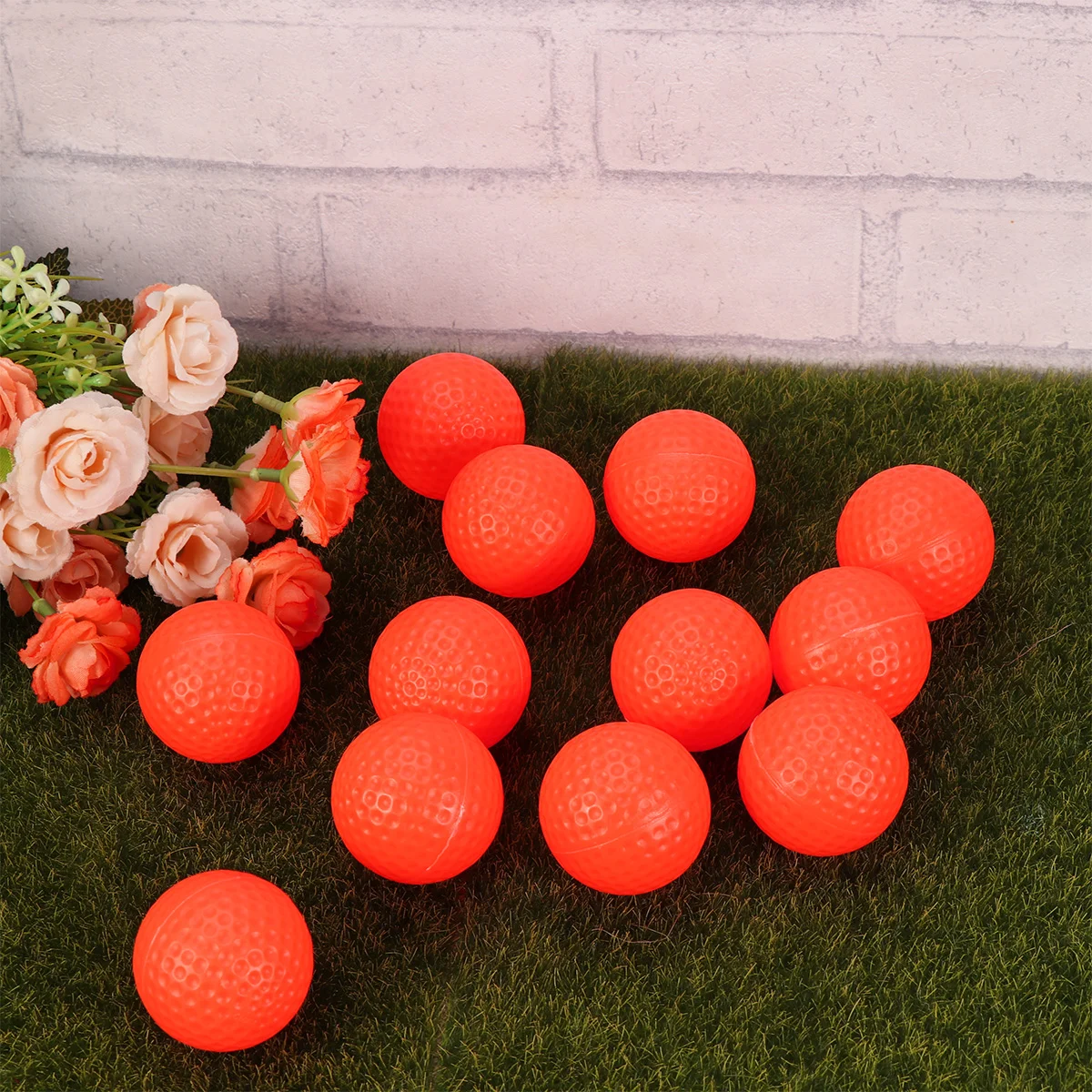 

12 Pcs PU Nonporous Indoor Training Golfball Exercise Field Practice Aids