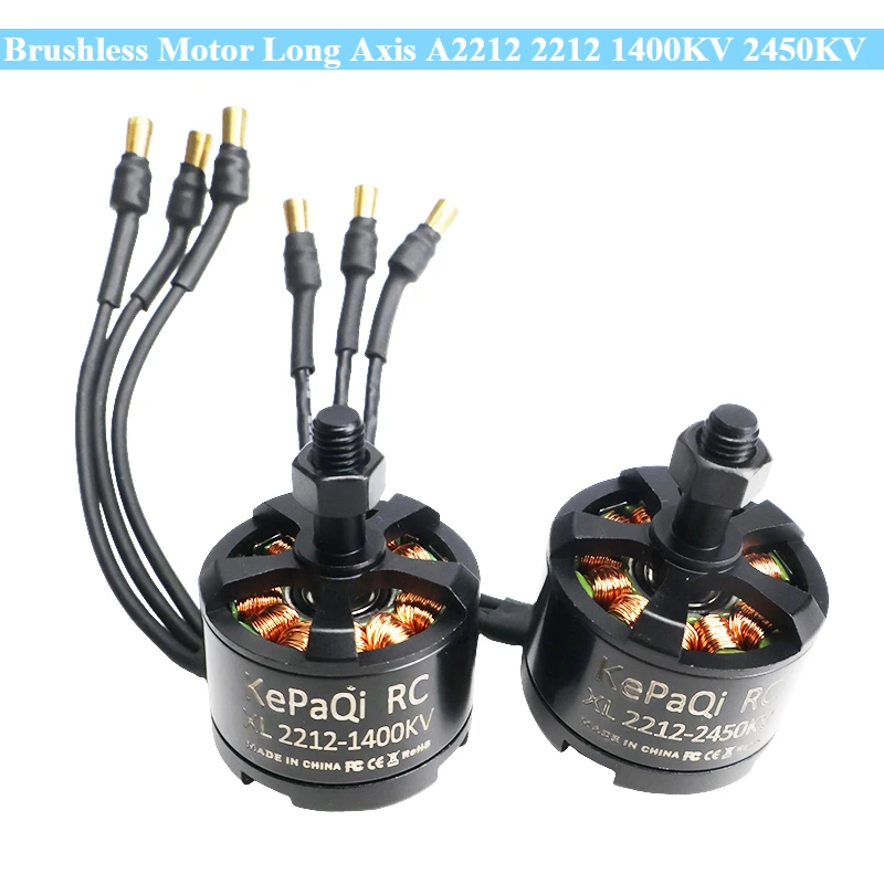 1 Uds Motor sin escobillas eje largo A2212 2212 1400KV 2450KV para avión RC Drones multirotor de ala fija modelo avión Quadcopter