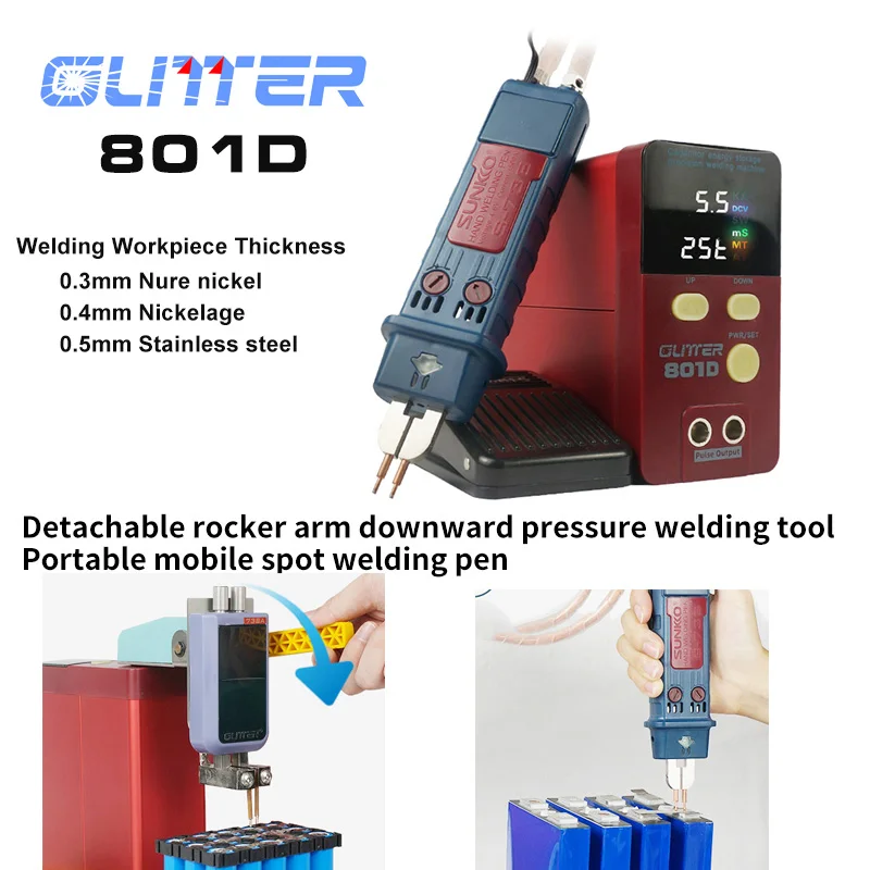 12KW 801D Spot Welding Machine AC110V-220V Energy Storage Battery Spot Welder Nickel Plated Stainless Steel Iron Lithium Battery