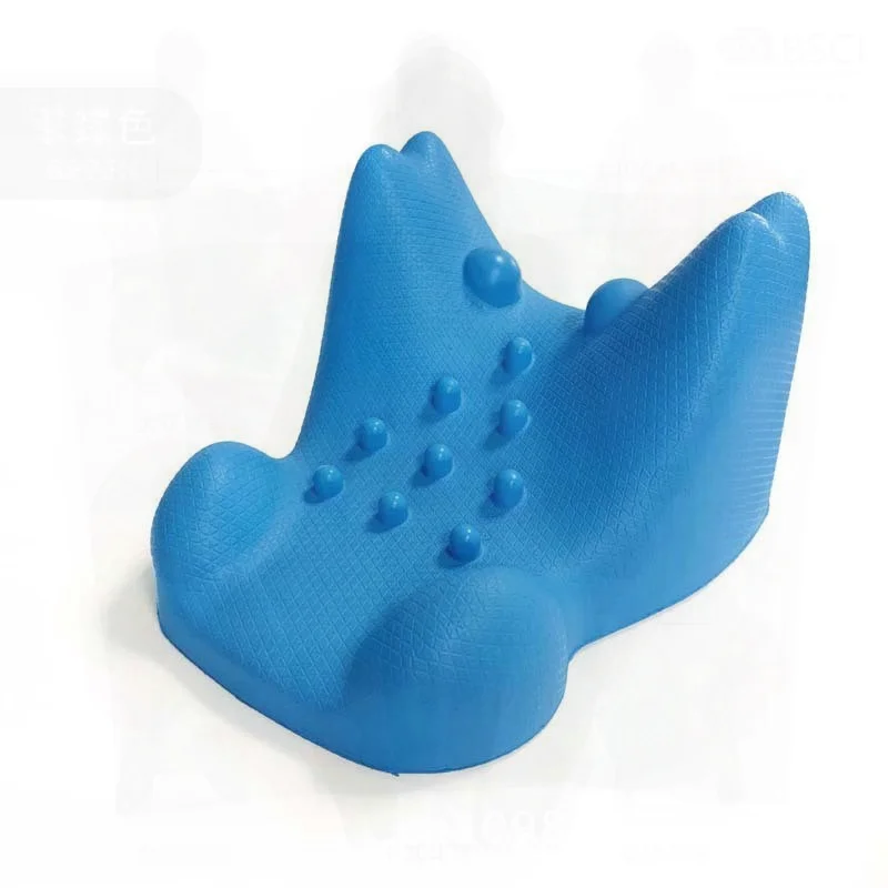 

Массажная подушка из искусственной кожи, поддержка шейного отдела позвоночника, выпрямляющая подушка для шеи акупунктурной точки для специального сна, черный, синий