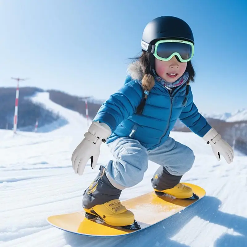 À prova de vento luvas de neve do miúdo à prova dwindproof água quente ciclismo luvas crianças confortáveis luvas de snowboard crianças luvas de snowboard para meninos