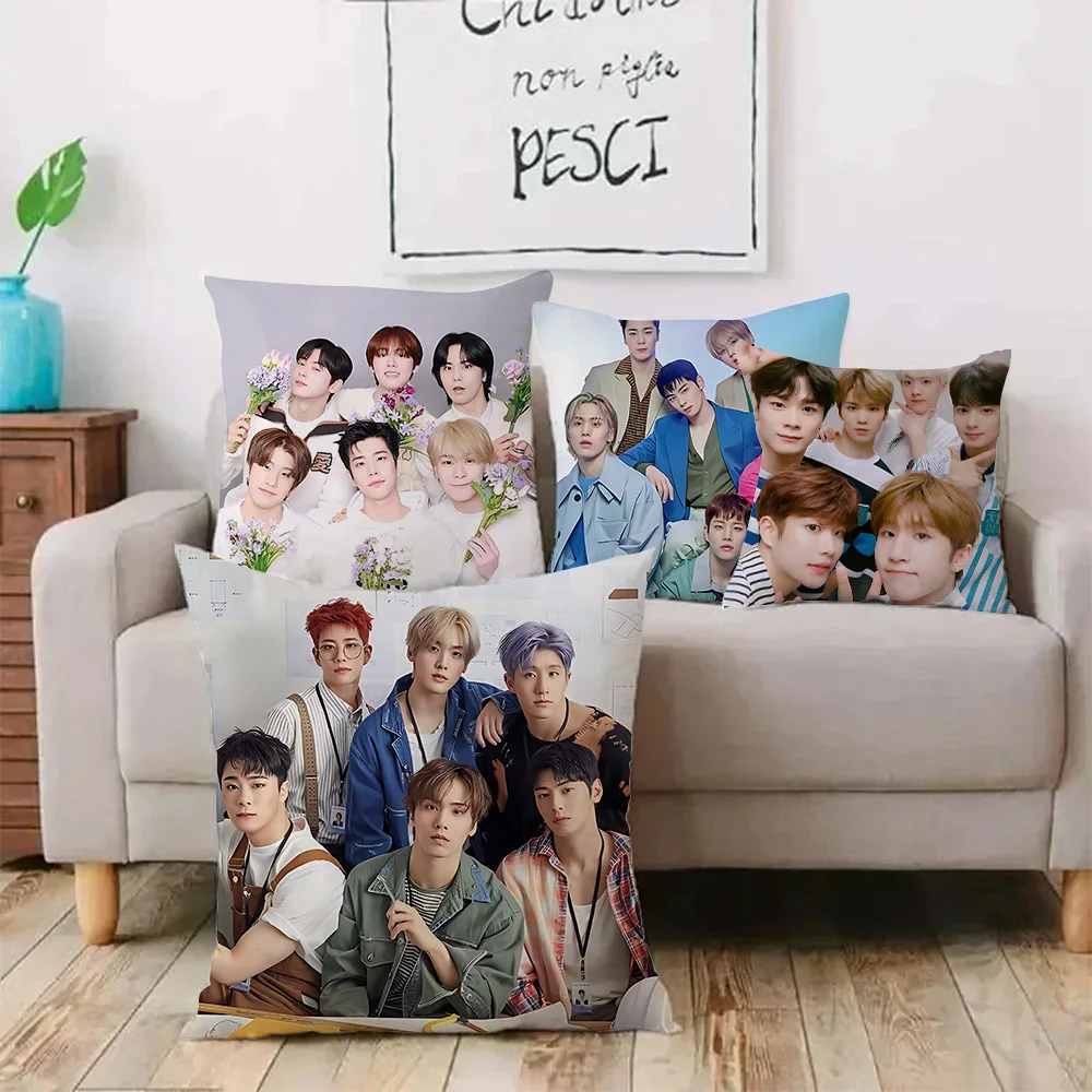 

Pillow Covers Cartoon Kpop A-ASTRO Sofa Decorative Home Double-sided Printing Short Plush Cute Cushion Cover