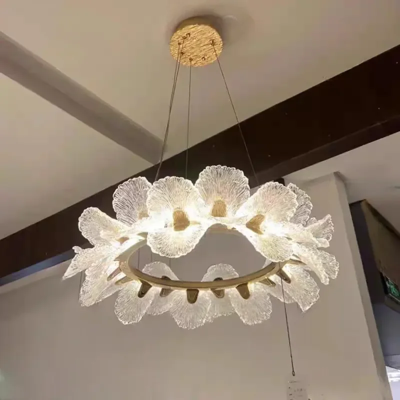 Flower Chandelier Lamp French Cream Style Light Luxury Warm Romantic For New House Bedroom Dining Living Room