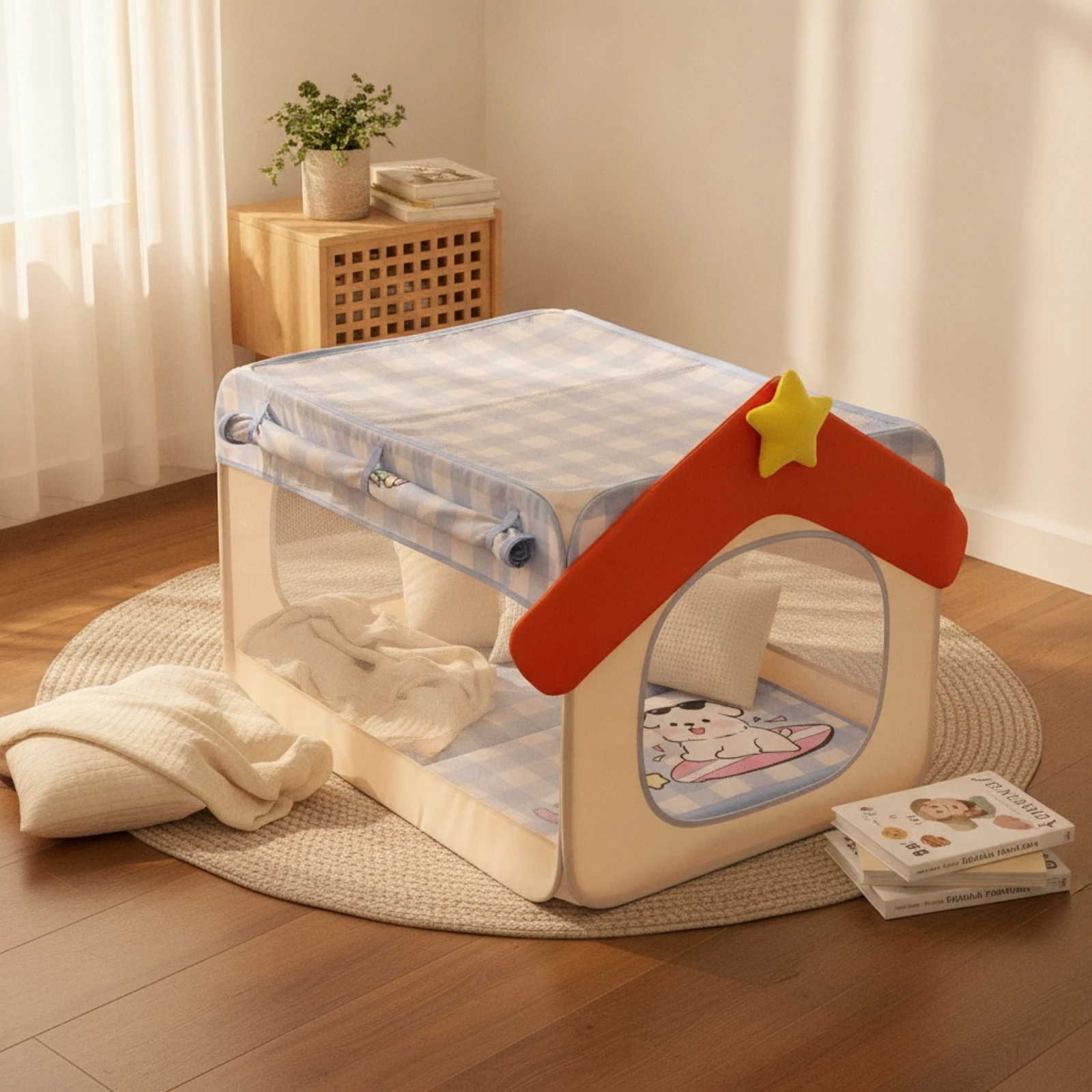 Pet Sleeping Mat Cushioned Dog Mat Cushion with Dog Print Cozy Pet Pad Soft for Dogs, Floor, Living Room