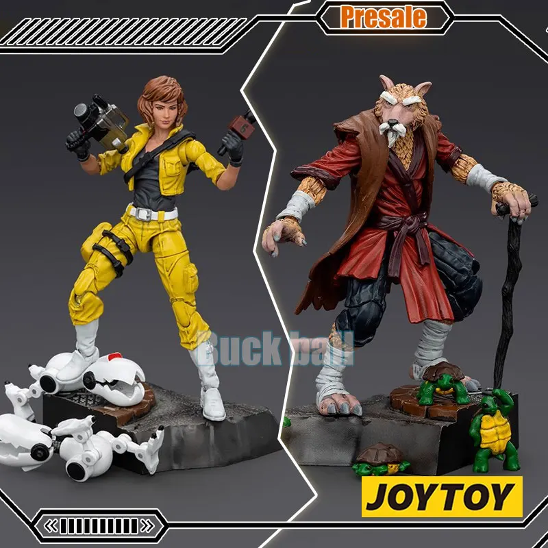 Original Joytoy Tmnt Splinter April O'Neil Action Figure 1/18 Teenage Mutant Ninja Turtles Collection Decora Model Toy Doll Gift