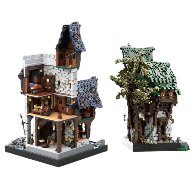 

MOC-211440 4548pcs Small Particle Building Blocks Medieval Castle Street Scene Model Toy