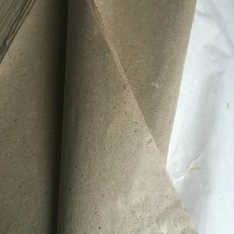 Chinese Palnt Fiber Half Ripe Xuan Paper Antique Craft Handmade Natural Color Pure Mulberry Paper Calligraphy Drawing Rice Paper