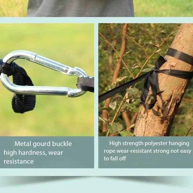 أرجوحة التخييم مع لفة الوقاية من البعوض صافي التخييم النايلون المحمولة كرسي هزاز في الهواء الطلق صافي أرجوحة في الهواء الطلق #6