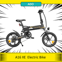 ADO A16 XE Folding Electric Bike 250W Geared Hub Motor 36V 7.5Ah Battery 16*1.95 Inch Tire for 43 Mile Range 25km/h Max Speed