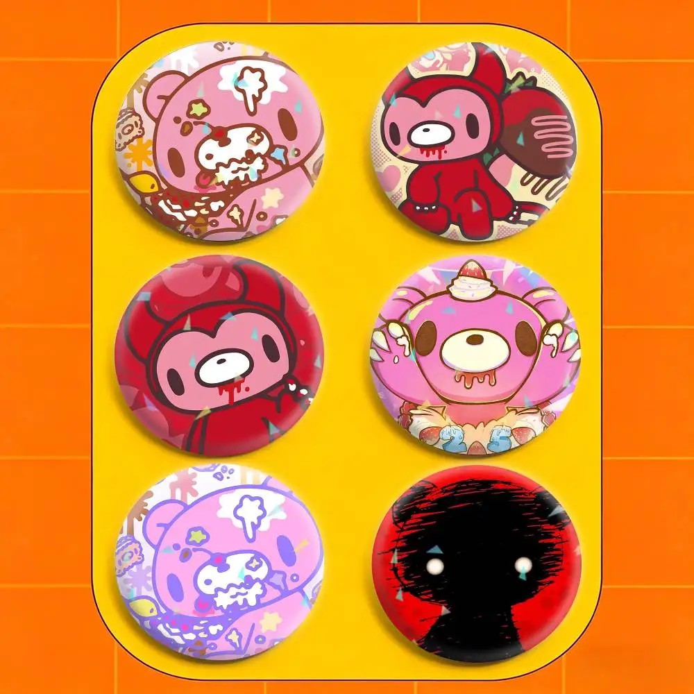 Anime Gloomy bear Cute 32/44/58mm Handmade Pins Round Brooch Badge Backpacks Clothes Jewelry Gifts