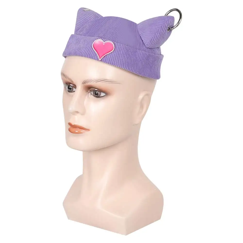 LOL Sett Beanie HEARTSTEEL czapka Cosplay kapelusz kostium stroje dla dorosłych mężczyzn kobiety fioletowy wełniany kapelusz Halloween karnawał do odgrywania ról rekwizyty